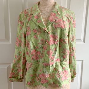 Christopher & Banks Linen Blend Cottagecore Blazer